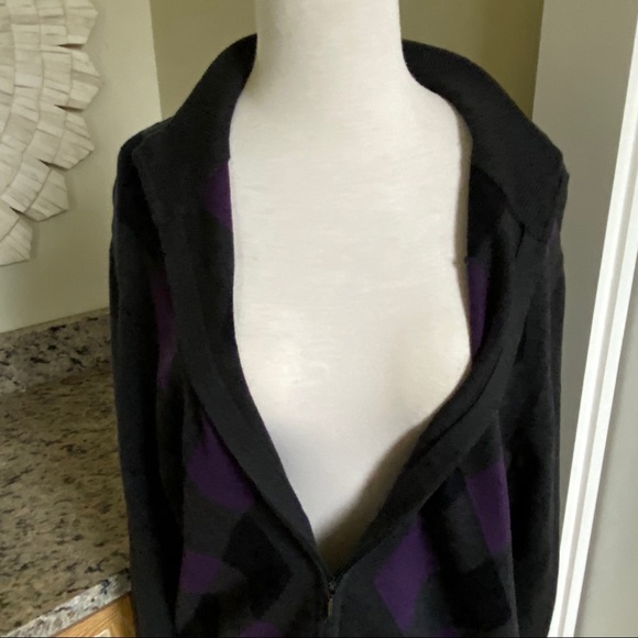 Claiborne Purple Gray Argyle Sweater - Picture 8 of 16